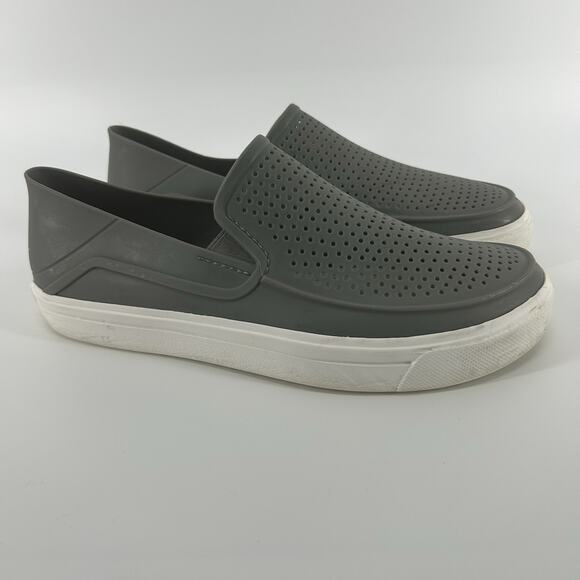 Crocs Men's Gray Citilane Roka Slip-on (smoke/white) Slip On Sz 8 Shoe - Picture 1 of 8